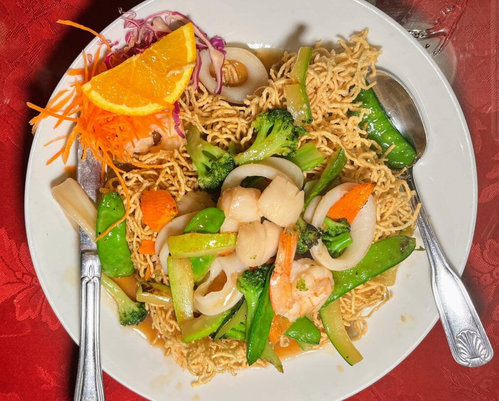 Seafood Crispy Noodle Combination from saigon sushi located in vero beach florida