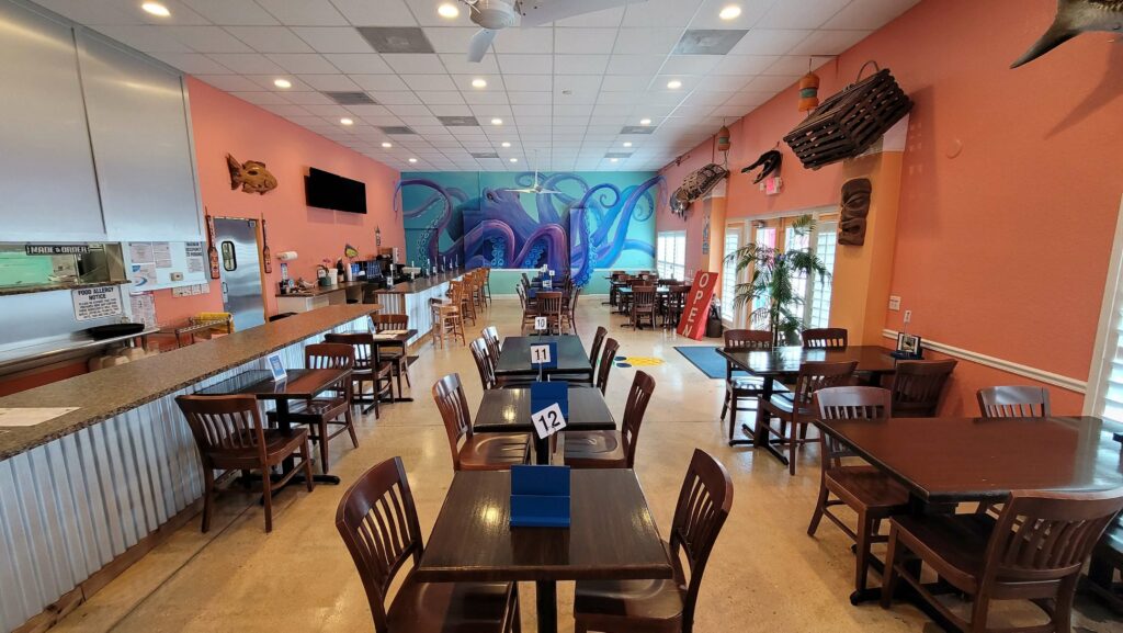 Inside dining room from Florida Food Life restaurant located in Port St Lucie Florida