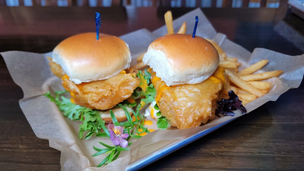 Grouper sliders as served at Florida Food Life restaurant located in Port St Lucie Florida