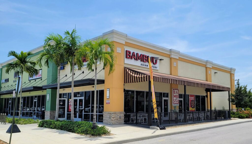 Front outside image of Bambuu Asian Eatery located in Vero Beach florida