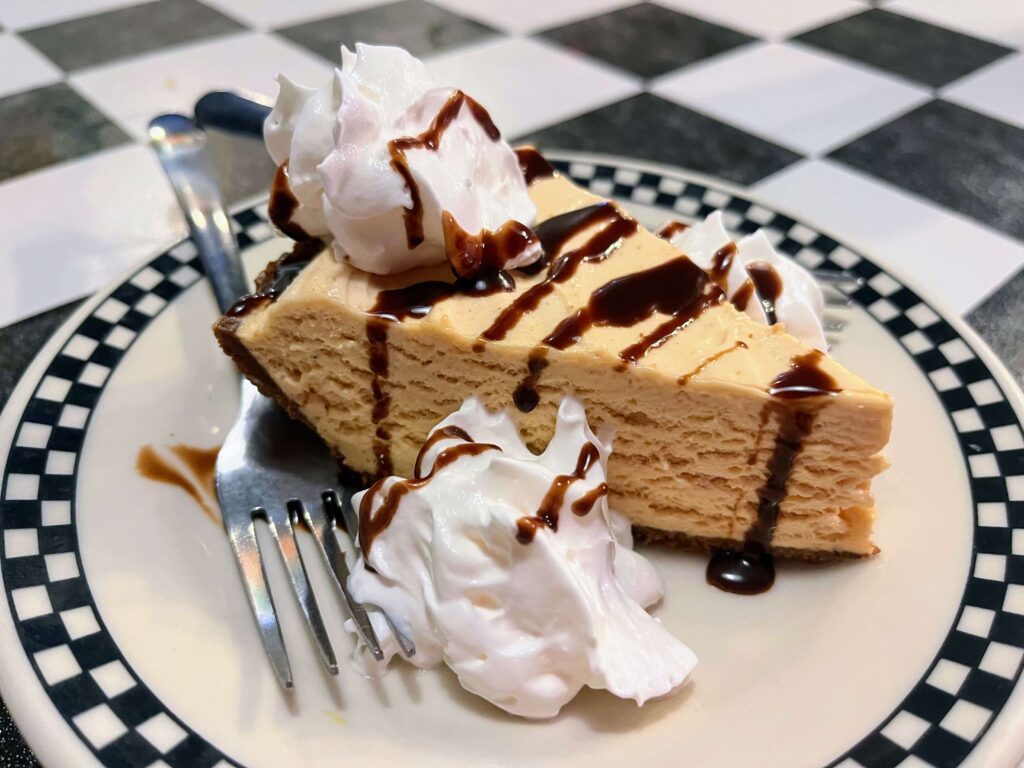 Peanut Butter pie as served at Mrs Mac's Fillin Station restaurant located in Vero Beach Florida
