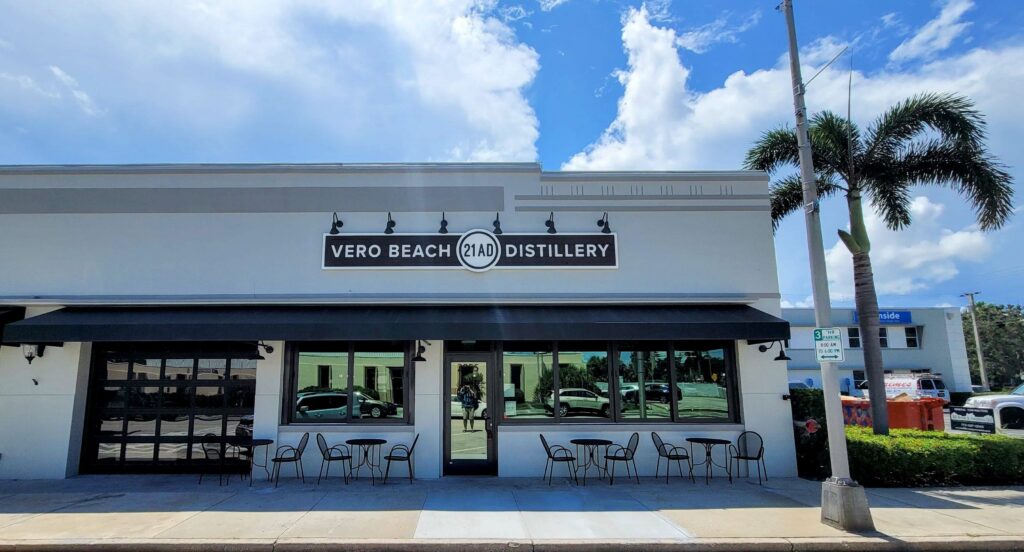 front entrance for the 21st Amendment Distillery in Vero Beach florida
