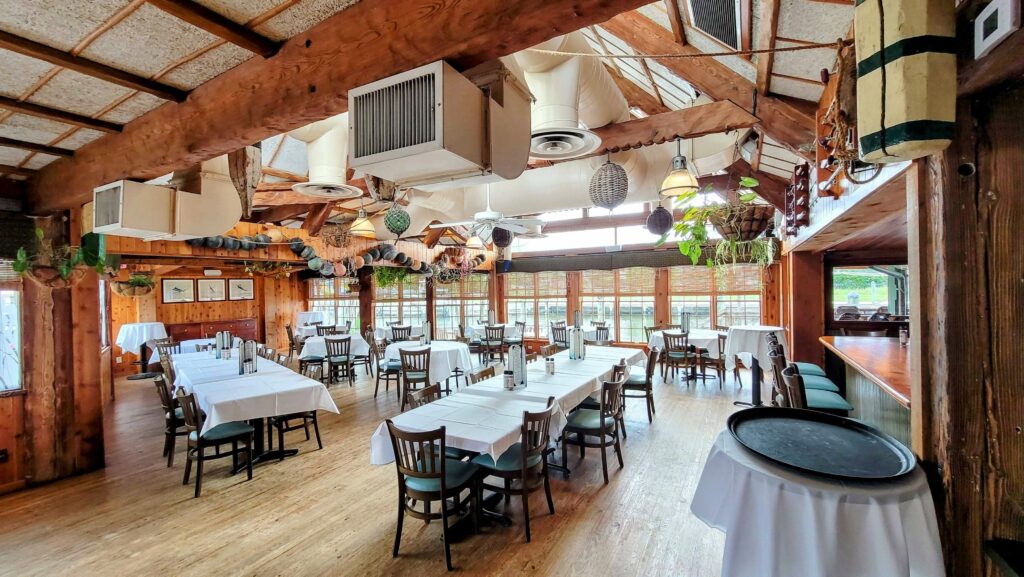 Banquet room at the Dolphin Bar & Shrimp House located in Jensen Beach, Florida