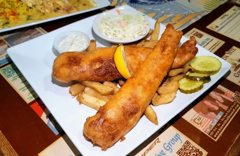 fish and chips as prepared by Riverside Cafe located in vero beach florida