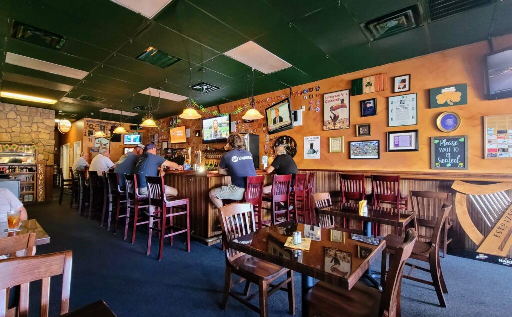 inside dining room of JJ Manning's Irish Pub located in Sebastian florida