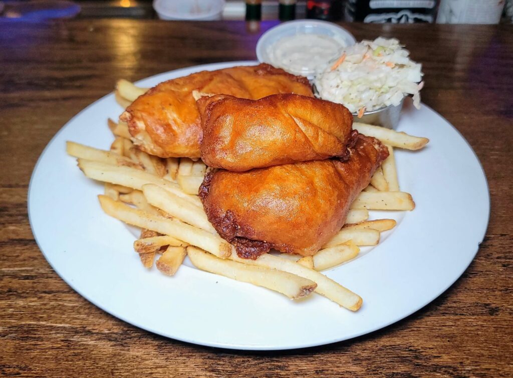 fish and chips as prepared by Sean Ryan Pub located in vero beach florida