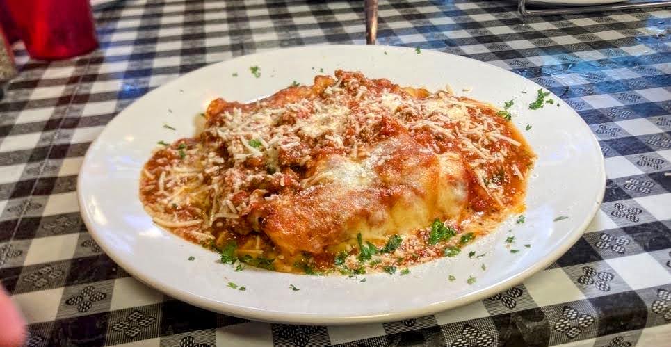 lasagna as prepared by Lorenzo's Italian Restaurant & Pizzeria in fort pierce florida