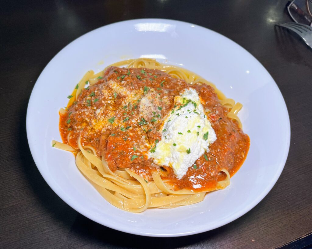 fettucine Bolognese as prepared by The Edgewood Eatery located in downtown vero beach florida
