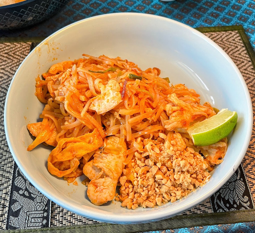 Pad Thai with Chicken as prepared by Thai Smile & Sushi located in Sebastian florida