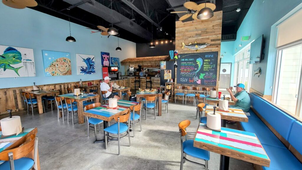 Inside dining room at Island Pig & Fish located in Fort Pierce, Florida