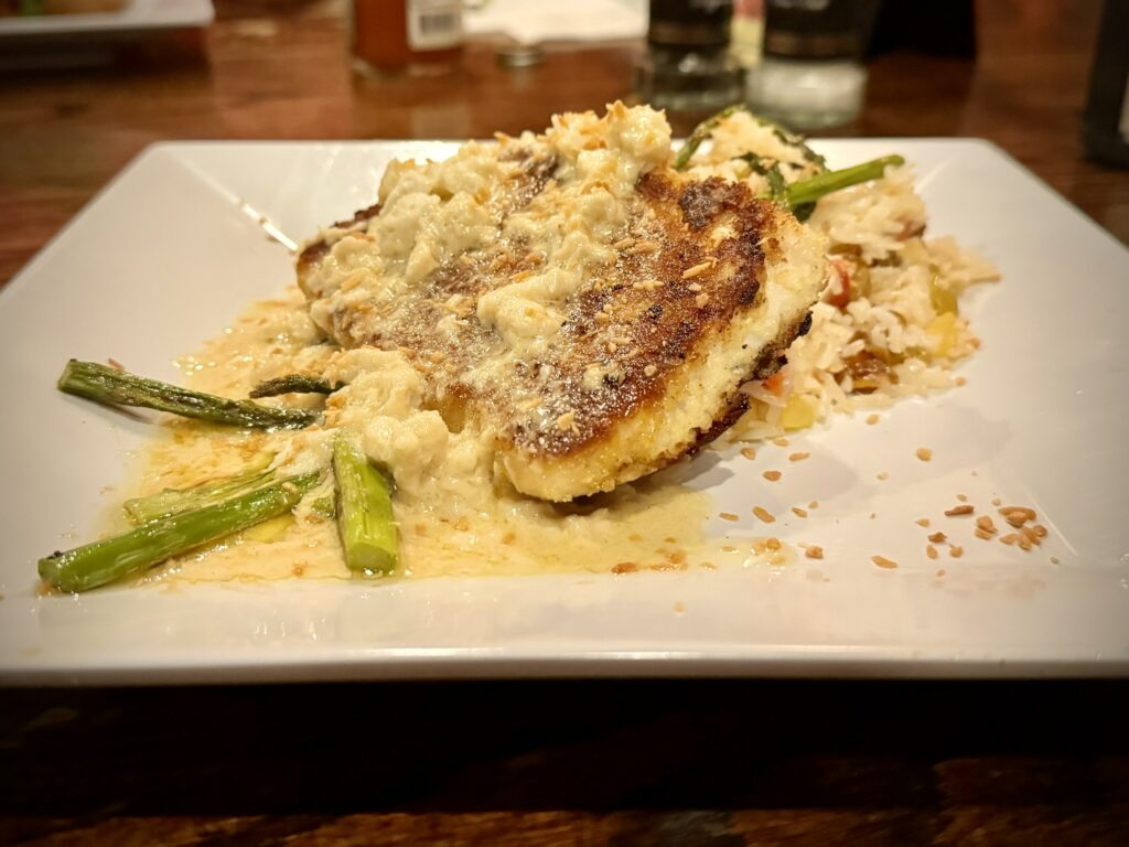 The Snapper Hemingway seafood dish as prepared by Hemingway’s Tavern in Melbourne Florida