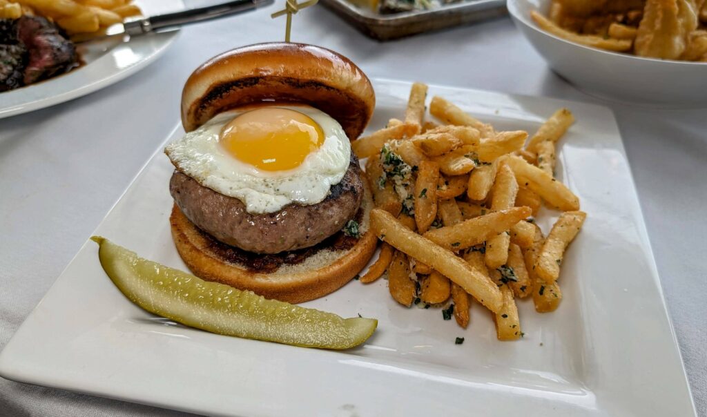 The Brisket Burger as prepared by Cooper's Chop House located in Vero Beach Florida