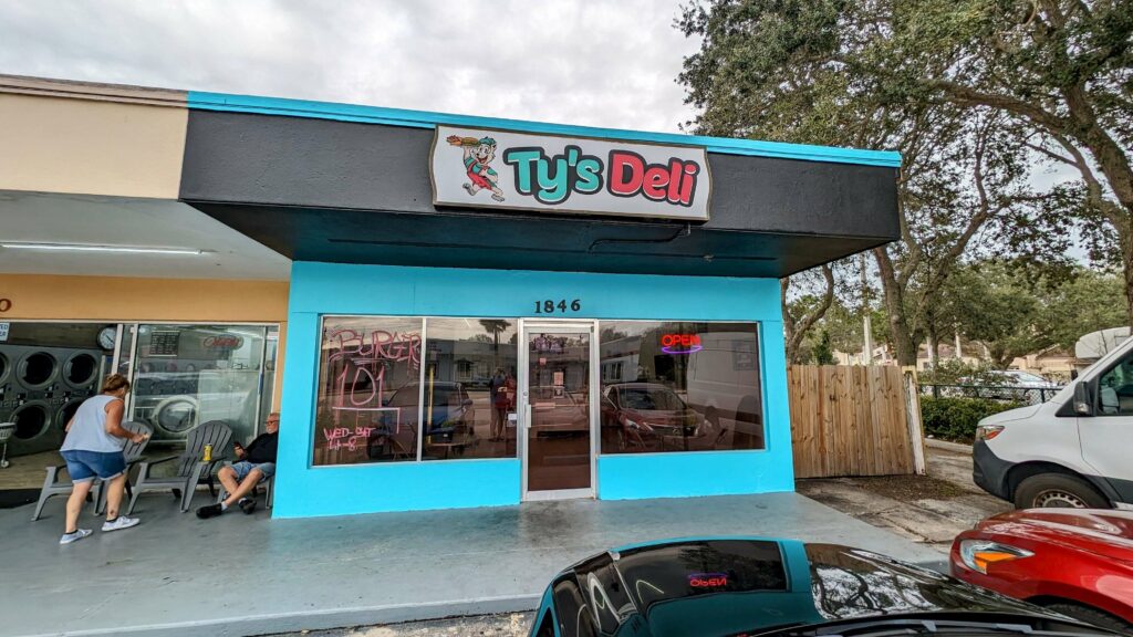 Outside view of Ty's Deli, also known as Burger 101 located in Vero Beach, Florida