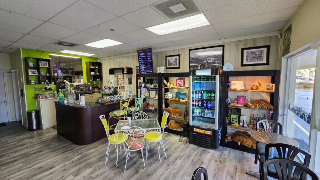 Small cafe inside Slice of Paris located in Vero Beach Florida