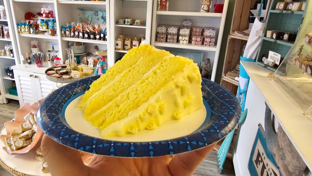 Lemon cake as prepared by Ellen's Sweets and Treats located in Sebastian Florida