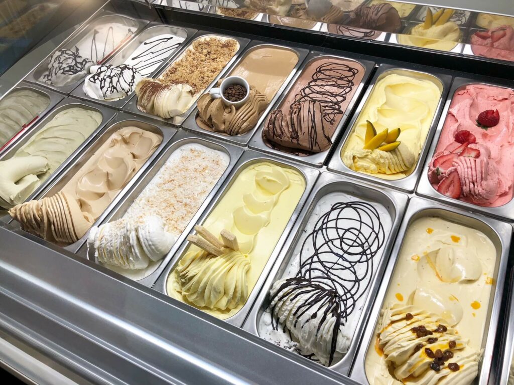 Large selection of gelato and sorbet at Vero Caffe located in Vero Beach Florida