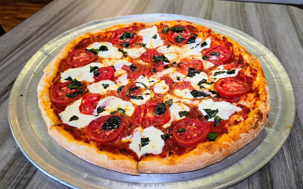 A margarita style pizza pie as prepared by Giorgio's New York Pizzeria located in Vero Beach Florida