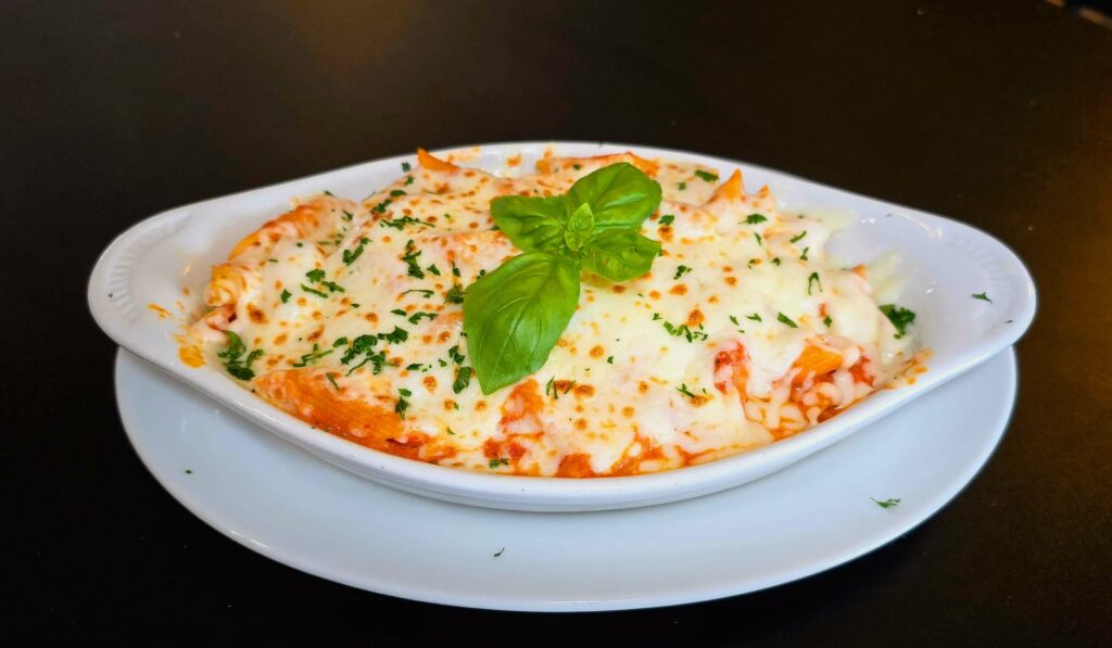 Baked Ziti as prepared by Pusateri's Chicago Pizza located in Stuart, Florida