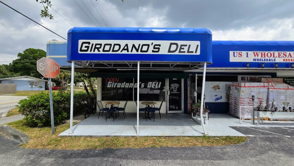 Front entrance of Girodano's Deli in Vero Beach, Florida